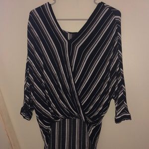 Striped V Neck Windsor Top